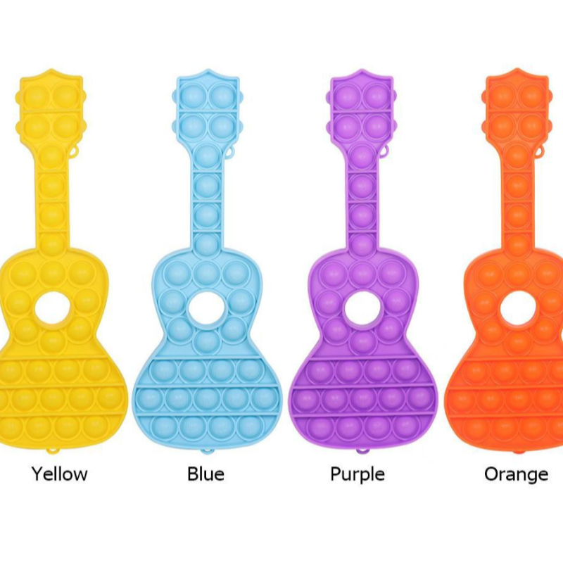 Guitar Pop It/Fidget Toy/Push Pop Toy SHowcase of 4 colours