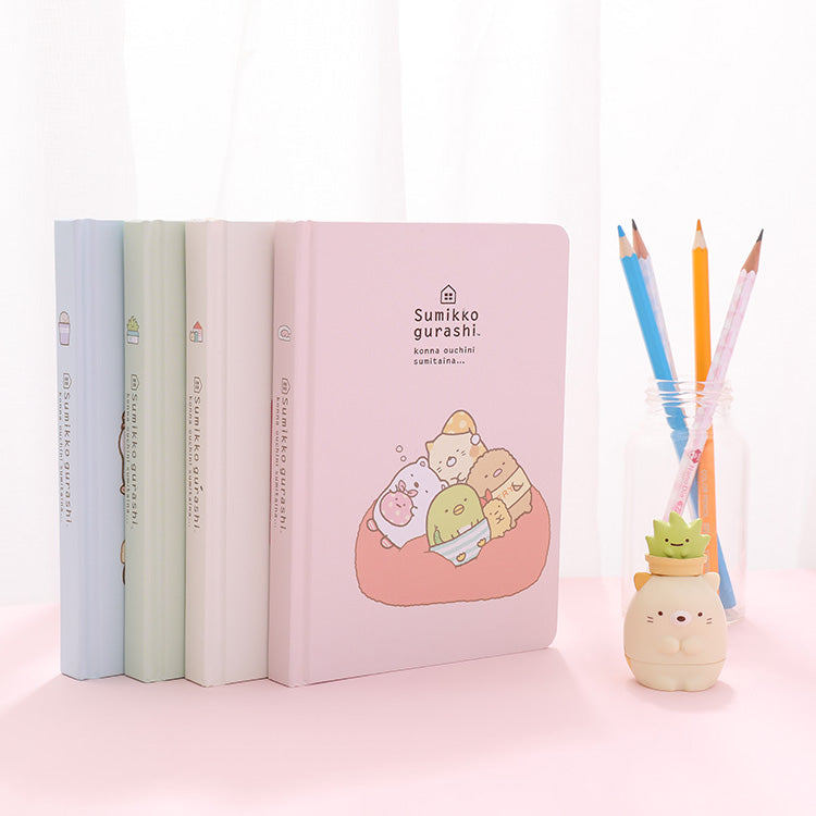 4 Assorted Colourways of Summikko Gurashi Hardcover Pocket sized Notebooks Standing on Table