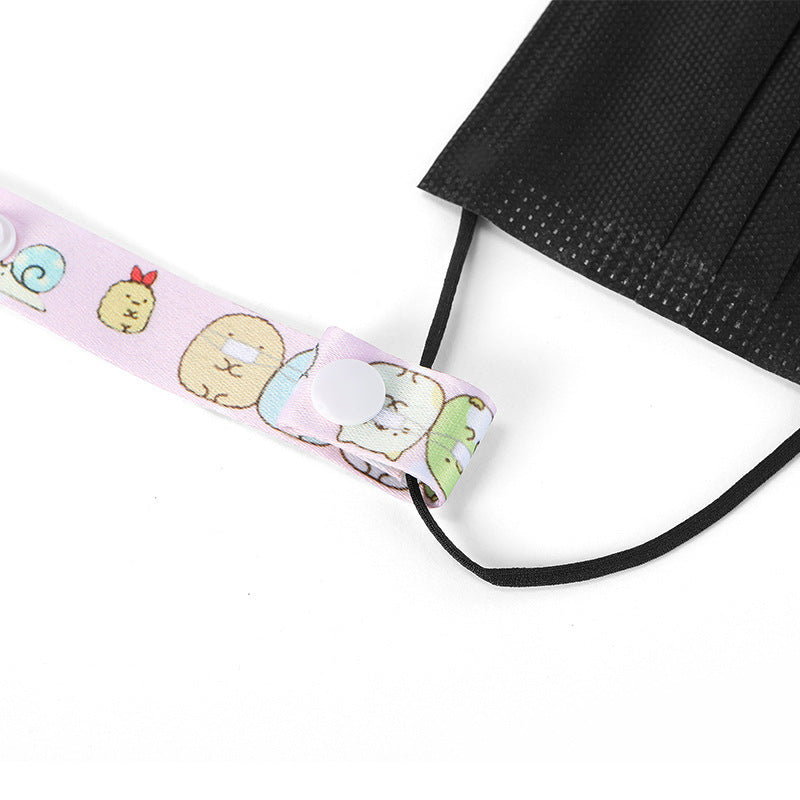 mask Strap comes with snap button fastener to hook around mask handles and secure mask strap to mask