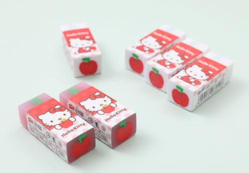 Hello Kitty Eraser Showcase for white and pink variations