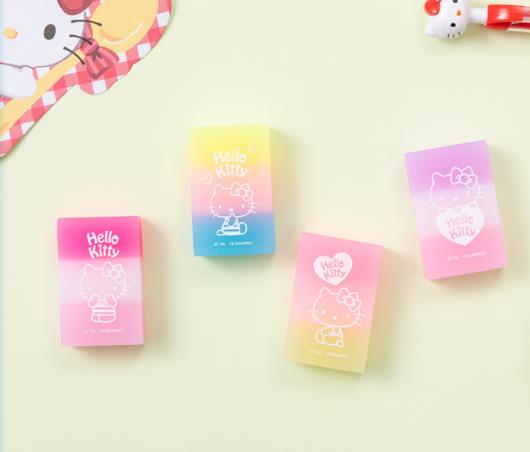 Hello Kitty Eraser showcase of 4 assorted colourways