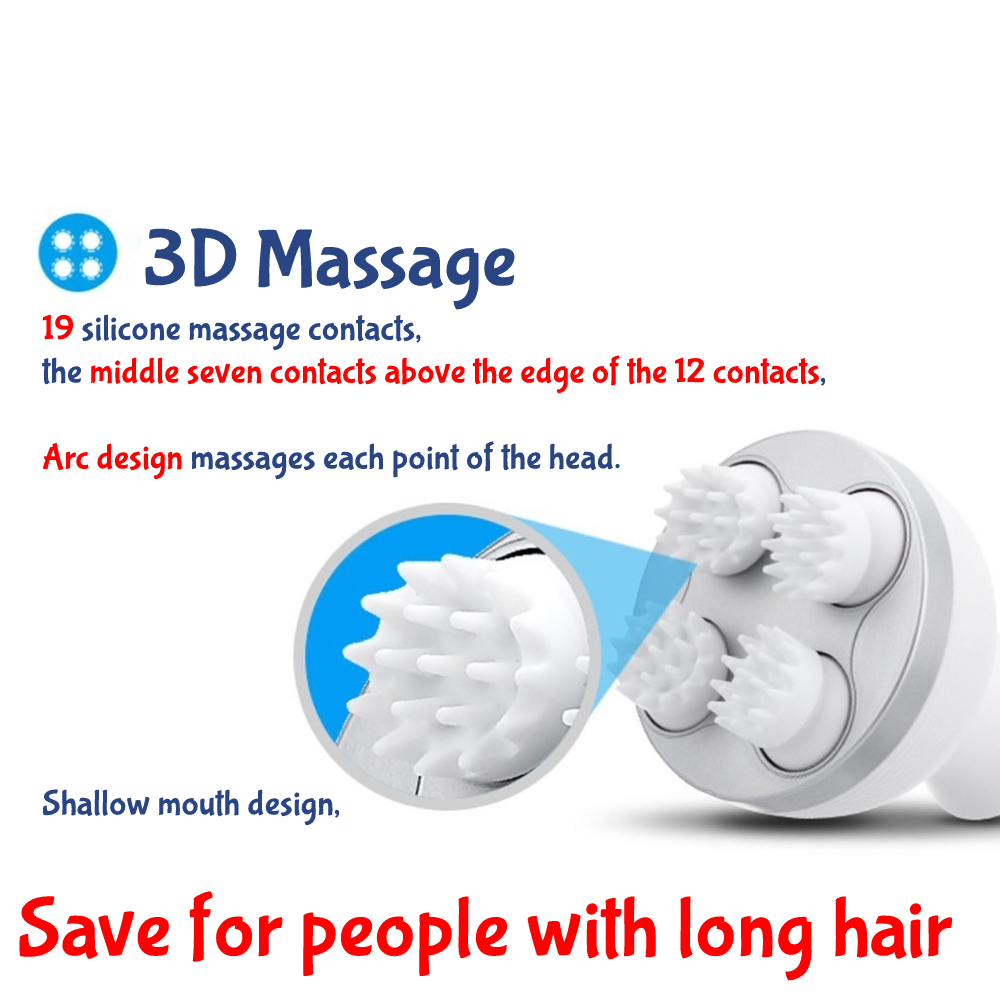 Massage benefits of Scalp Massager Silicone Tips shown in picture