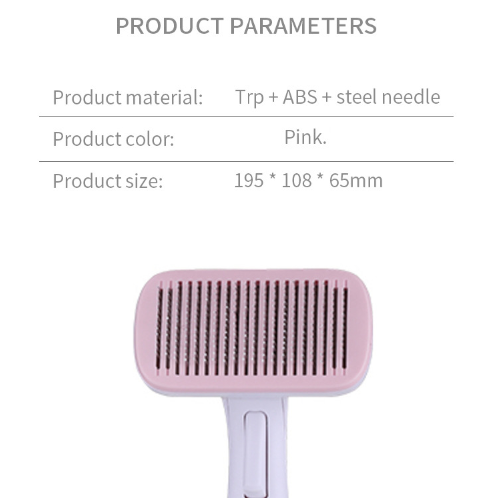 Dimensions of the Pet Comb are 195mm*108mm*65mm. Single Colour Pink only. Made of Trp, ABS and Steel needle material