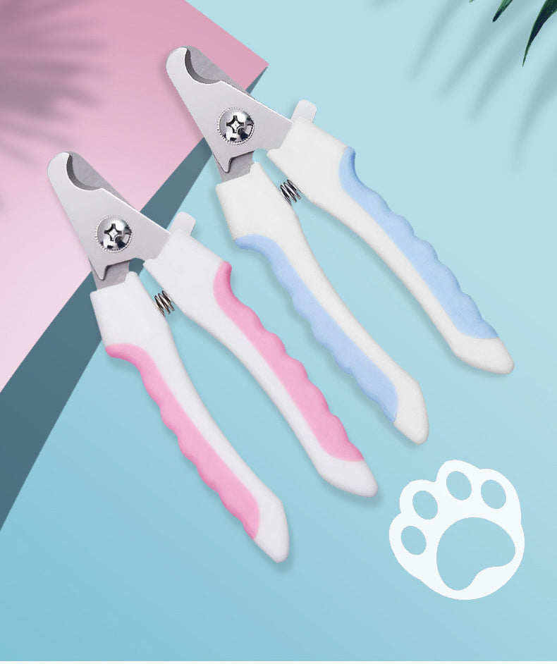 Pet Nail Clipper showcase for both pink and blue colours